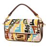 Bolso de mano Fendi  Baguette en lona Monogram multicolor y cuero marrón - Detail D4 thumbnail