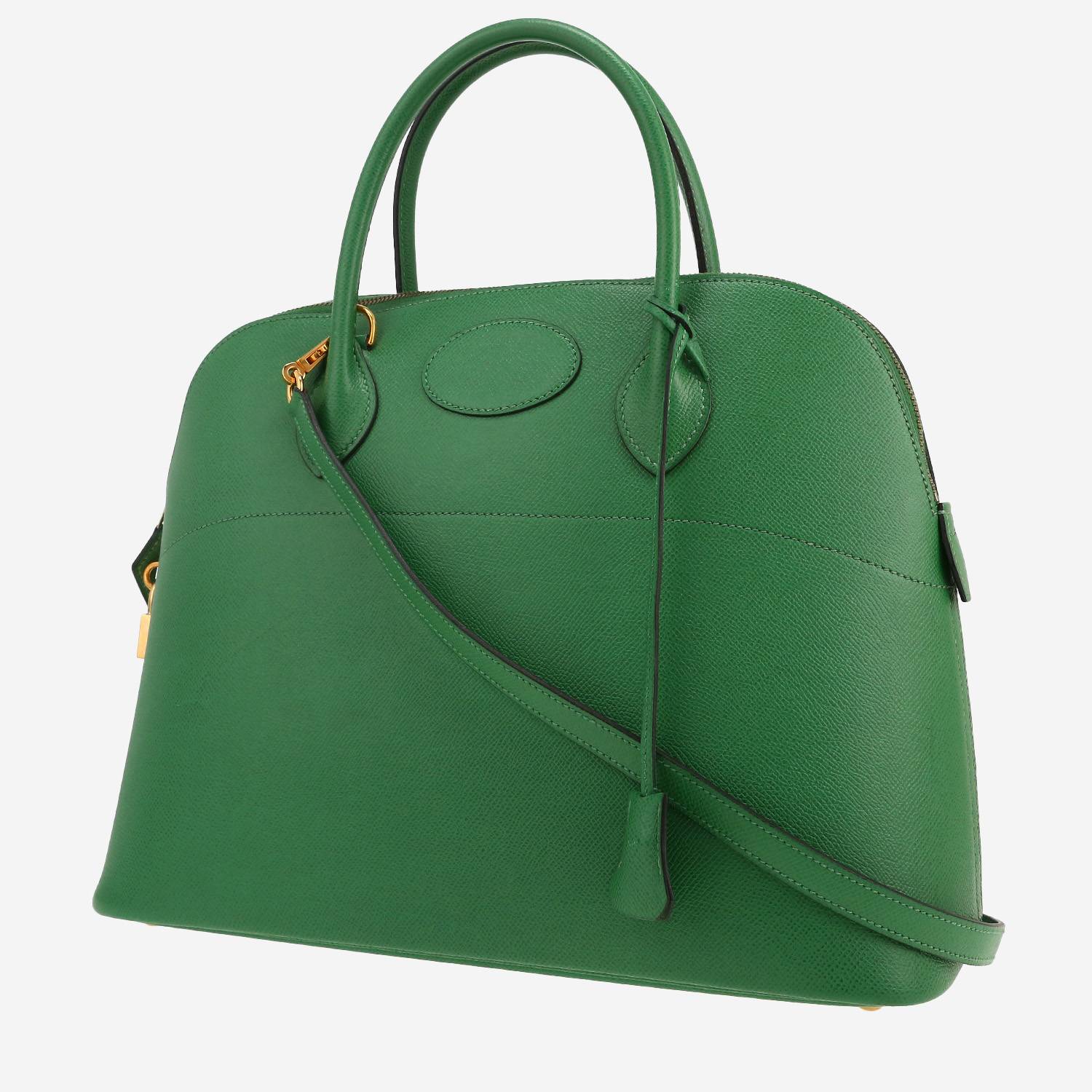 Bolso de mano Hermès  Bolide 35 cm en cuero Courchevel Vert Bengale - 00pp