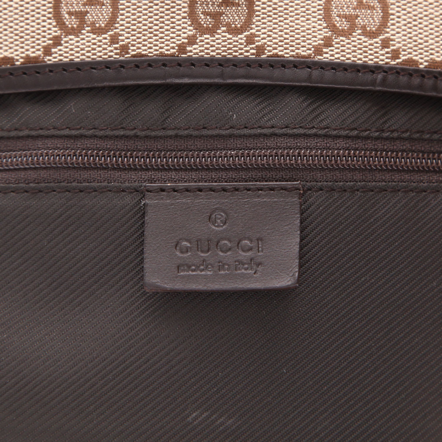 Borsa Gucci  Jackie in pelle nera e tela "sûpreme GG" beige - Detail D2