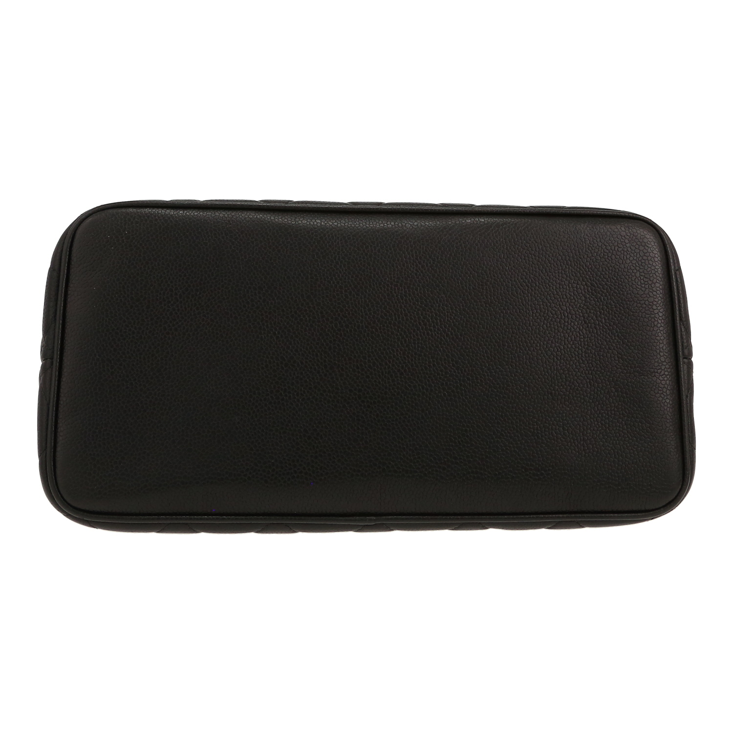 Sac à main Chanel  Medaillon en cuir grainé matelassé noir - Detail D1