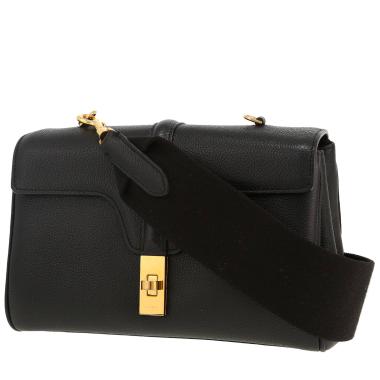 Celine  Soft Teen shoulder bag  in black grained leather