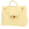 Sac à main Bottega Veneta  Andiamo petit modèle  en cuir intrecciato jaune - 00pp thumbnail