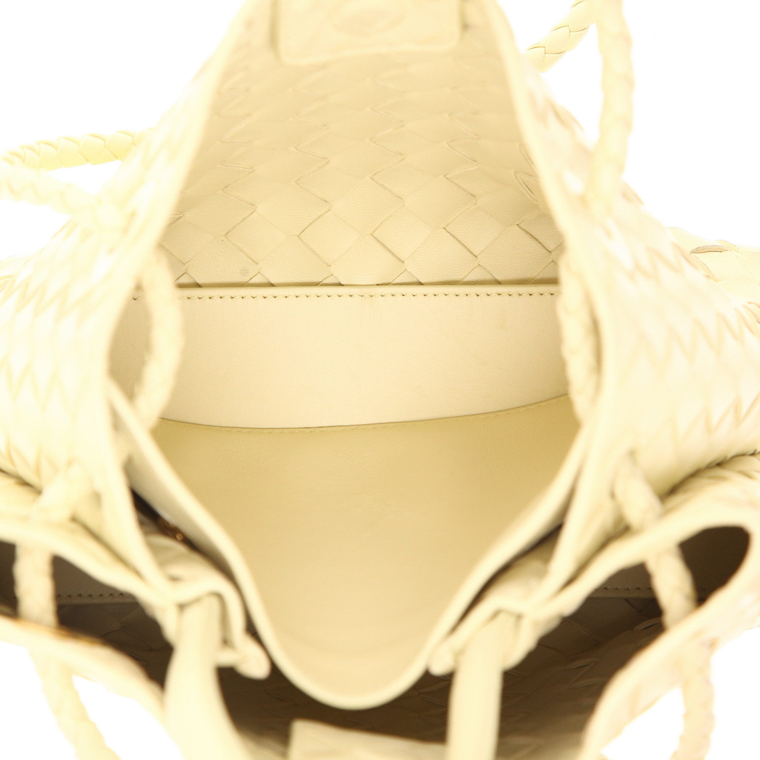 Bottega Veneta  Andiamo small model  handbag  in yellow intrecciato leather - Detail D4