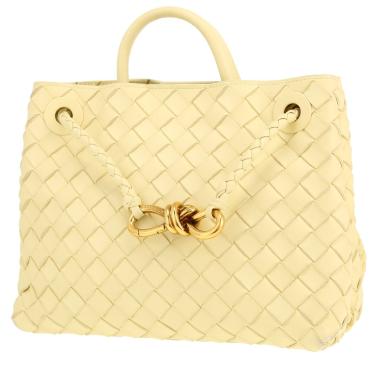 Bottega Veneta  Andiamo small model  handbag  in yellow intrecciato leather