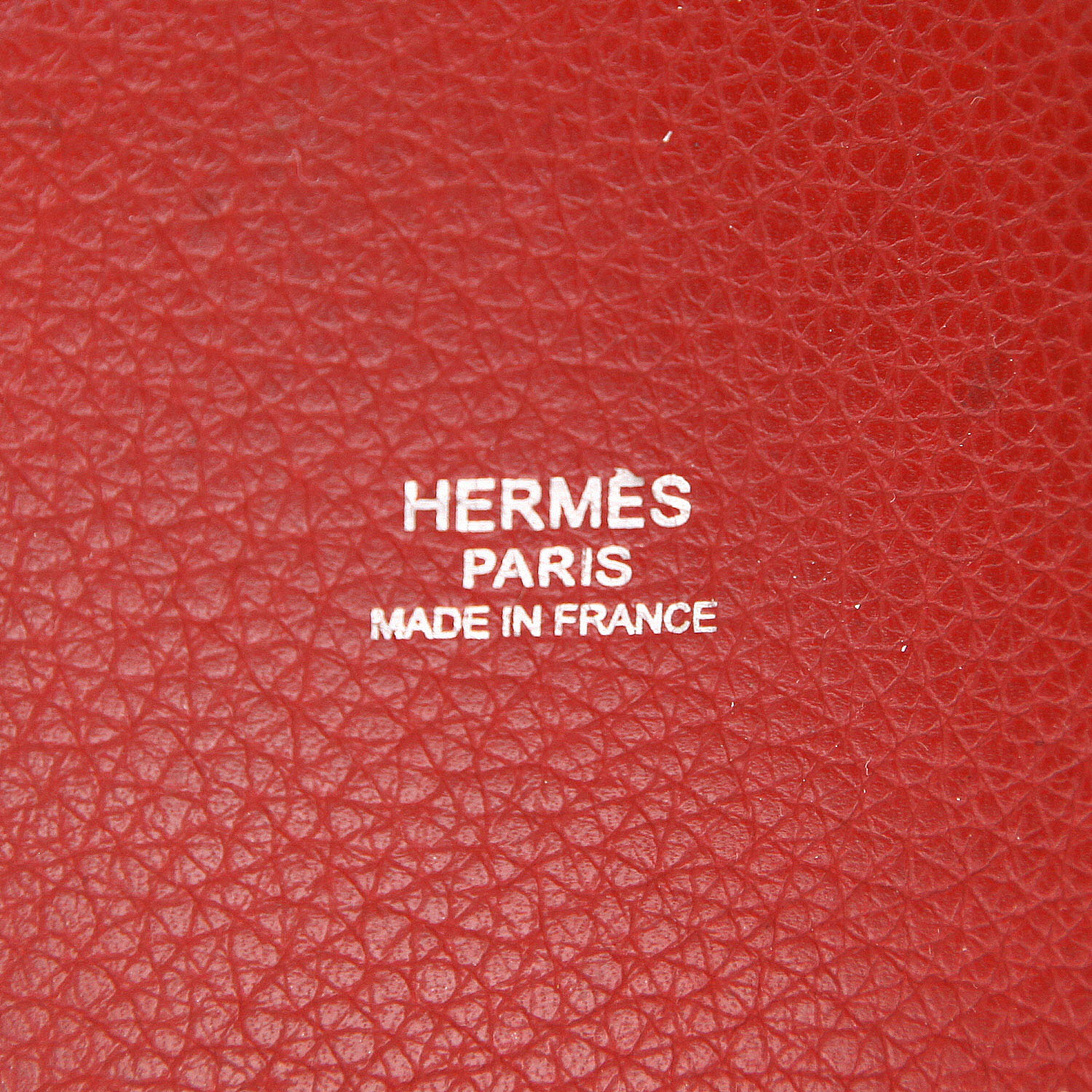 Bolso de mano Hermès  Mangeoire en cuero togo rojo - Detail D2