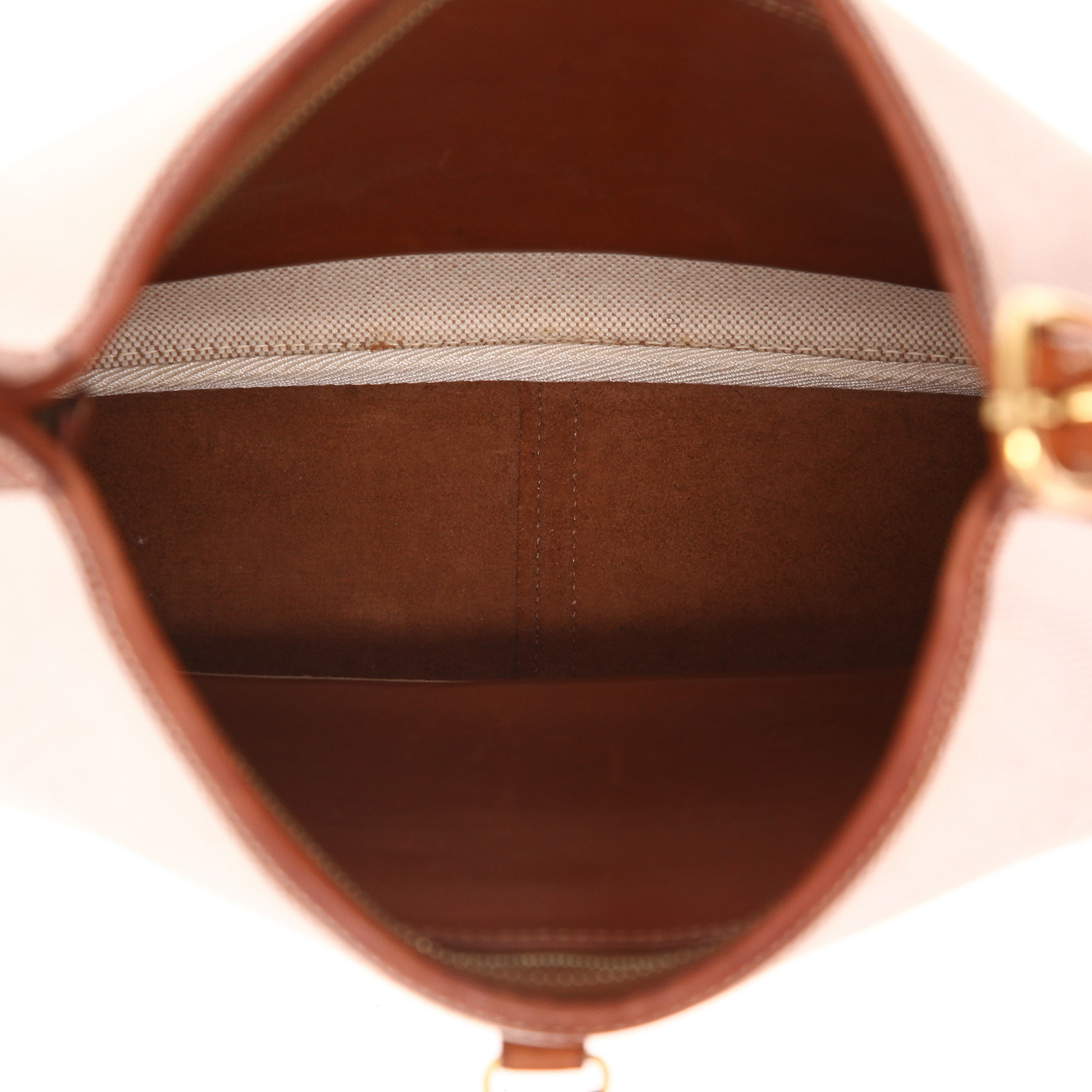 Sac porté épaule ou main Hermès  Trim en toile beige et cuir Barénia - Detail D3