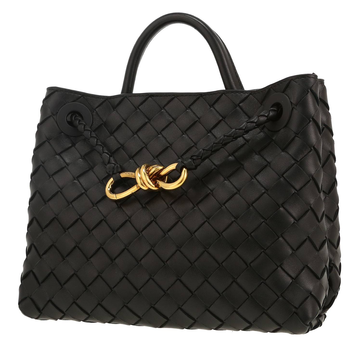Borsa Bottega Veneta  Andiamo modello piccolo  in pelle intrecciata nera