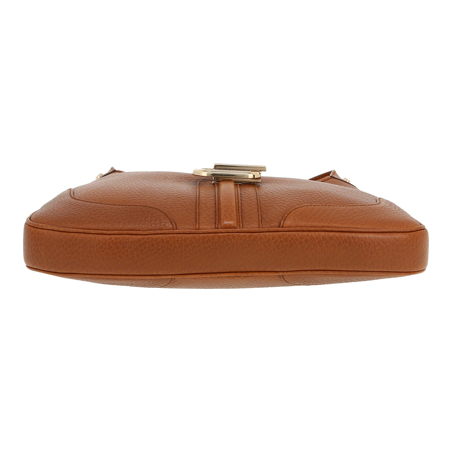 Gucci Jackie handbag in brown grained leather - Detail D1