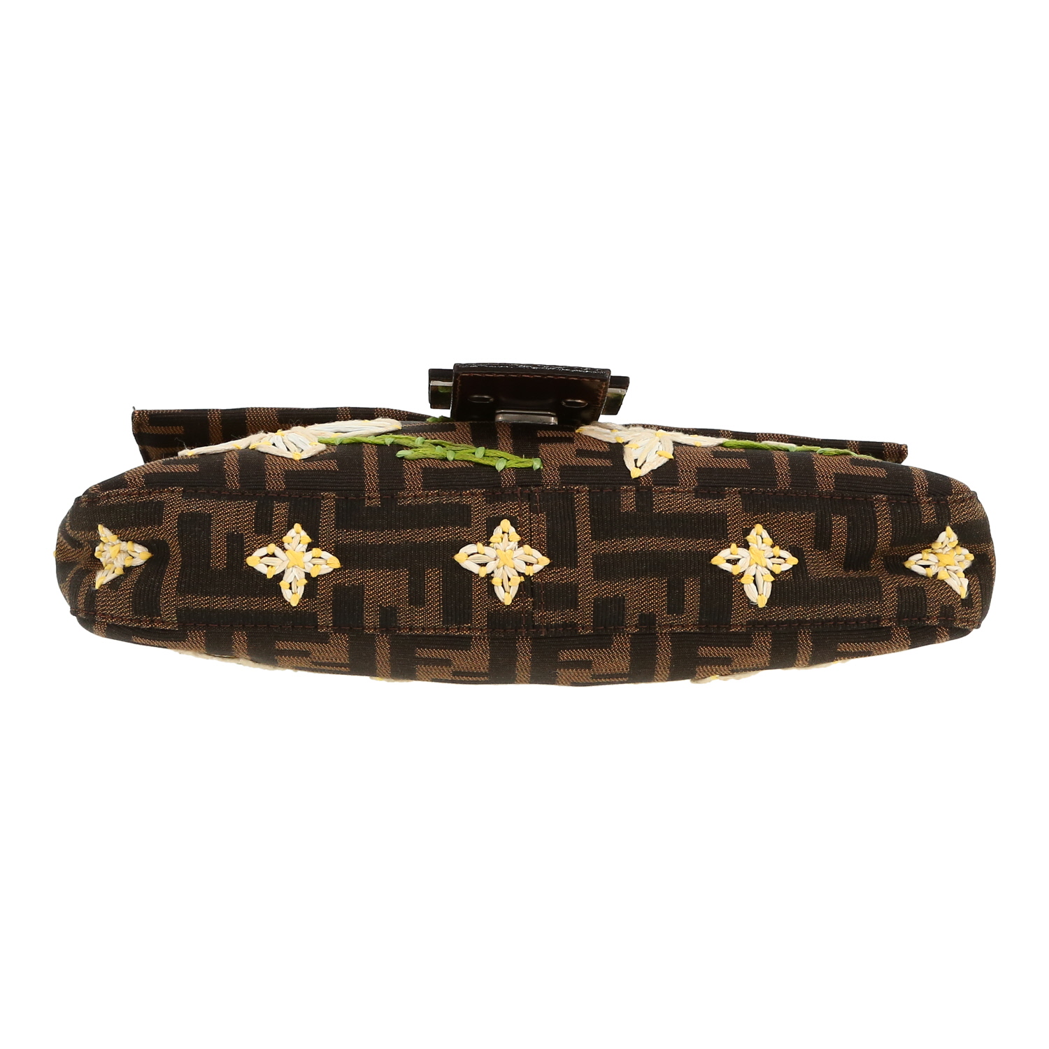 Sac à main Fendi  Baguette en toile siglée marron - Detail D1