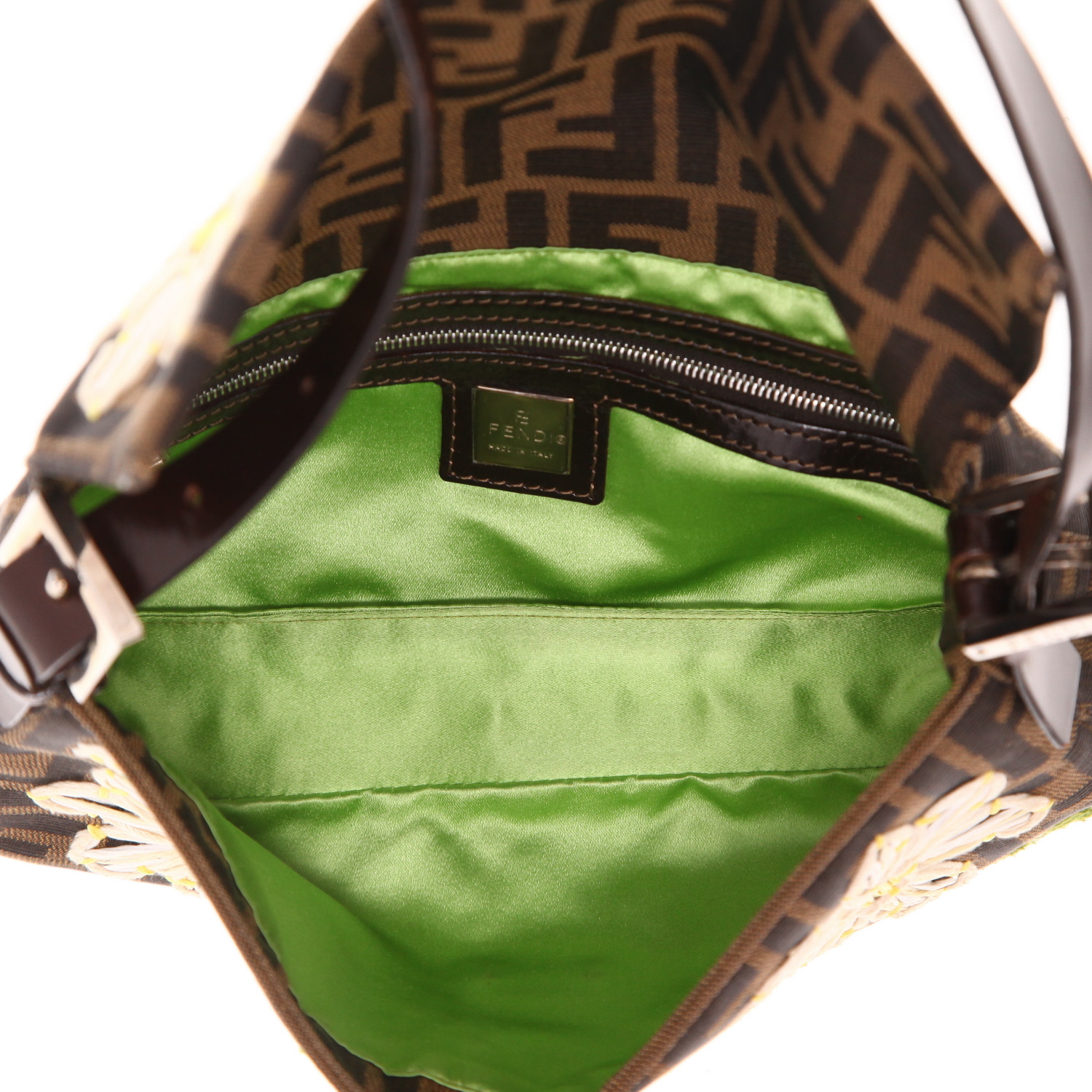 Bolso de mano Fendi  Baguette en lona monogram marrón - Detail D3