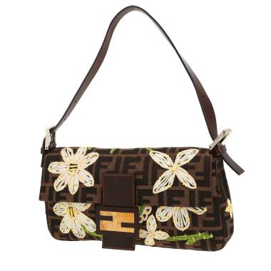 Sac à main Fendi  Baguette en toile siglée marron