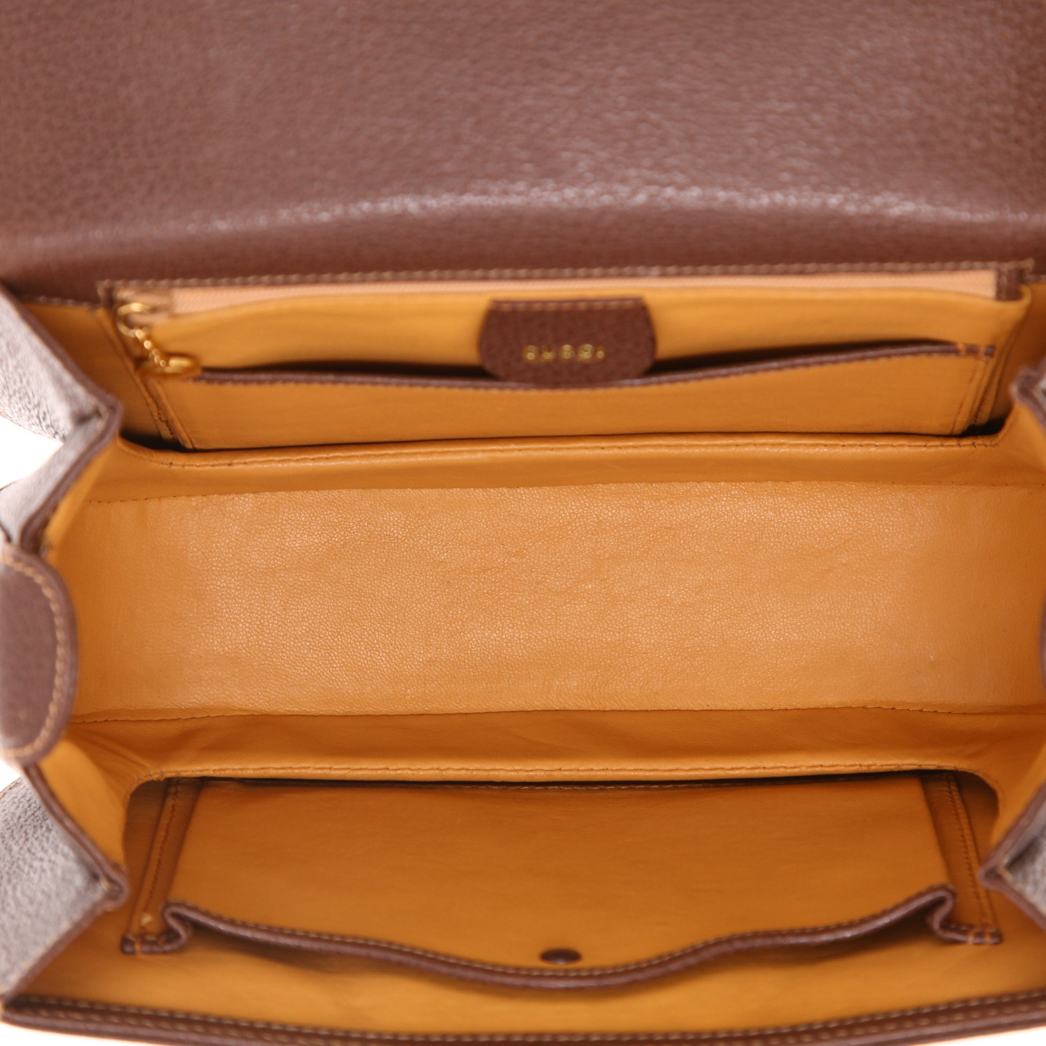 Sac à main Gucci  Bamboo en cuir grainé marron et bambou - Detail D3
