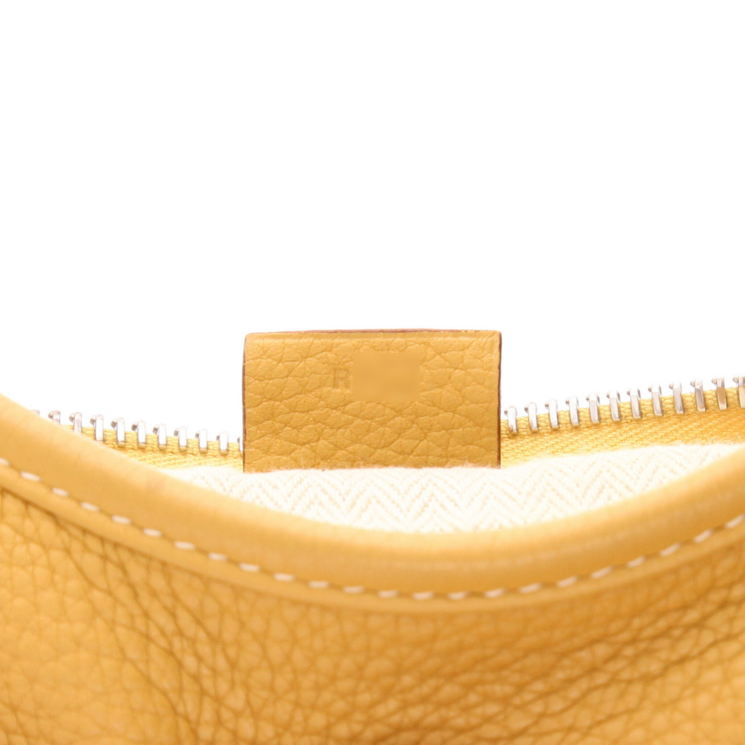 Bolso para llevar al hombro Hermès Goya en cuero amarillo - Detail D4