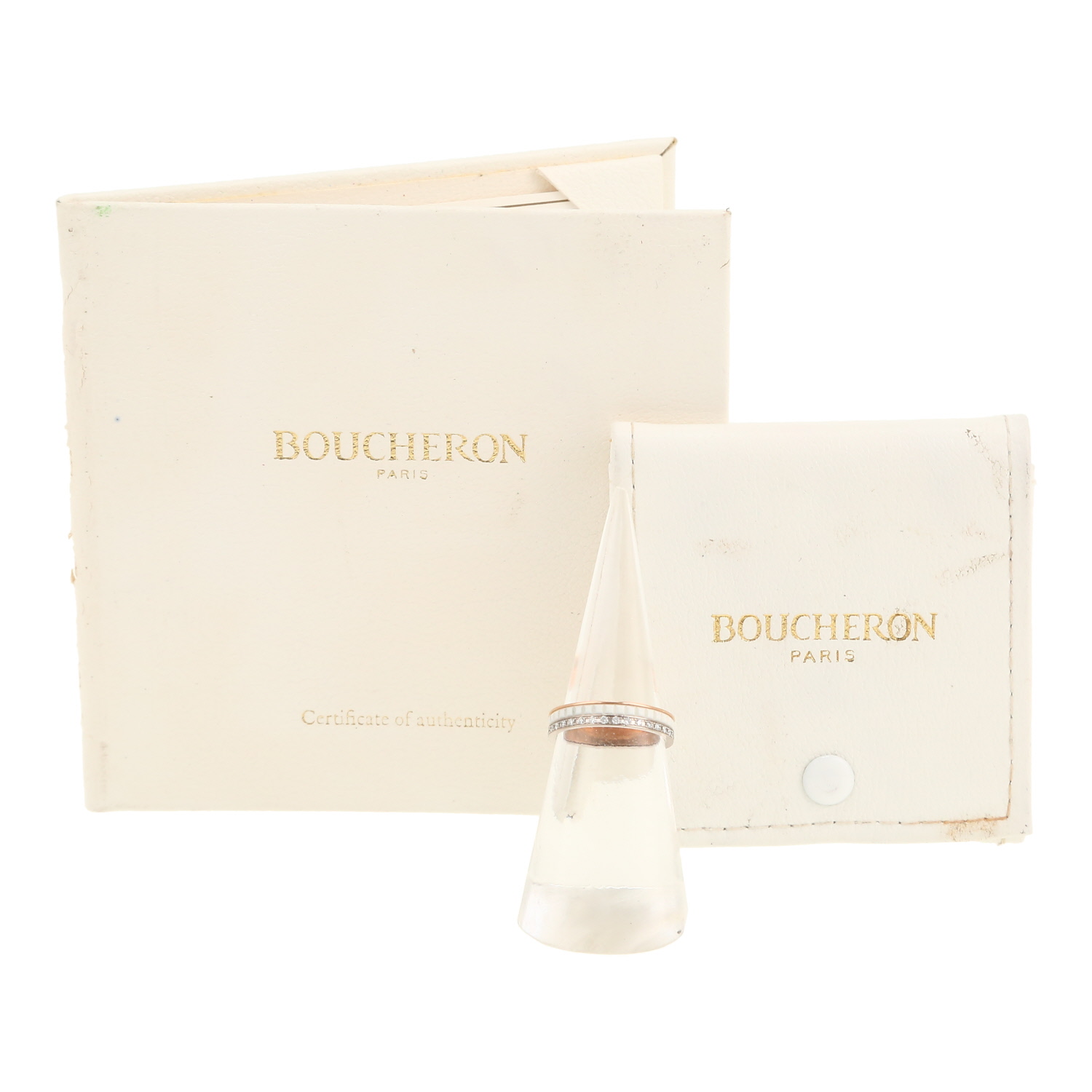 Fede nuziale Boucheron  Quatre White Edition in oro rosa, ceramica e diamanti - Detail D2