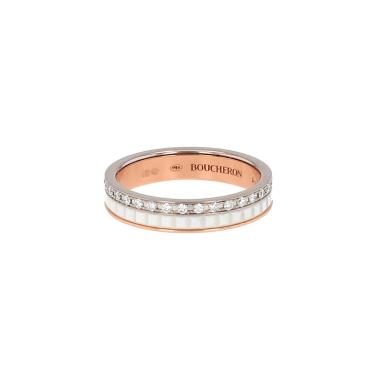 Alliance Boucheron  Quatre White Edition en or rose, céramique et diamants