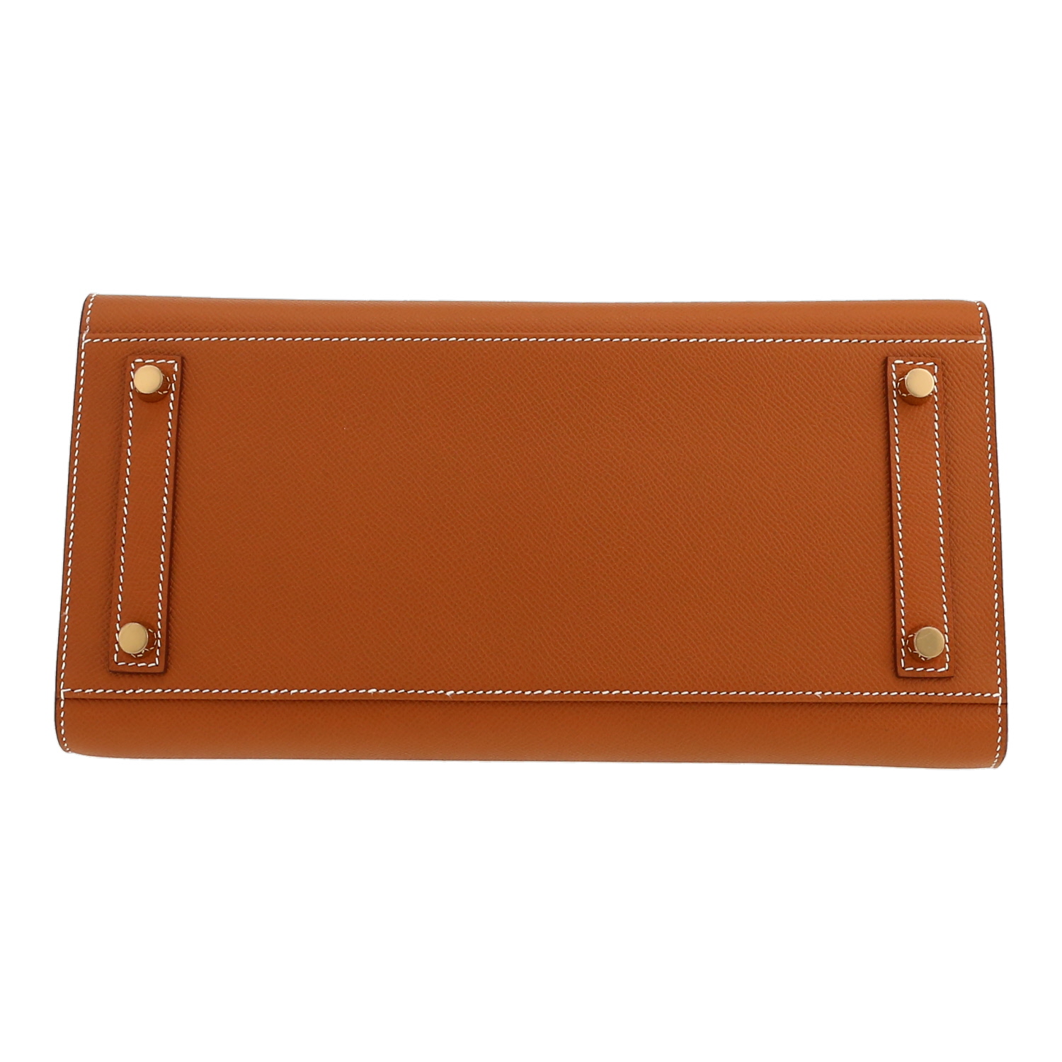 Bolso de mano Hermès  Birkin 30 cm en cuero epsom color oro - Detail D1