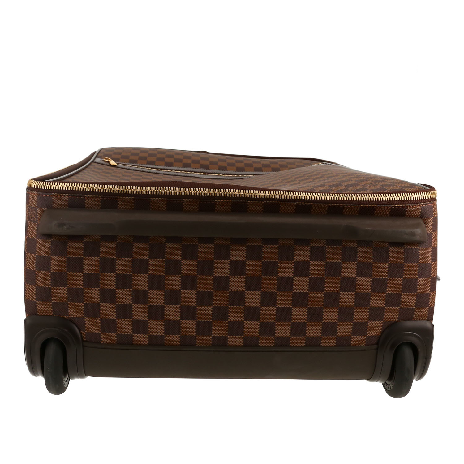 Valise rigide Louis Vuitton  Pegase en toile damier ébène et cuir marron - Detail D1