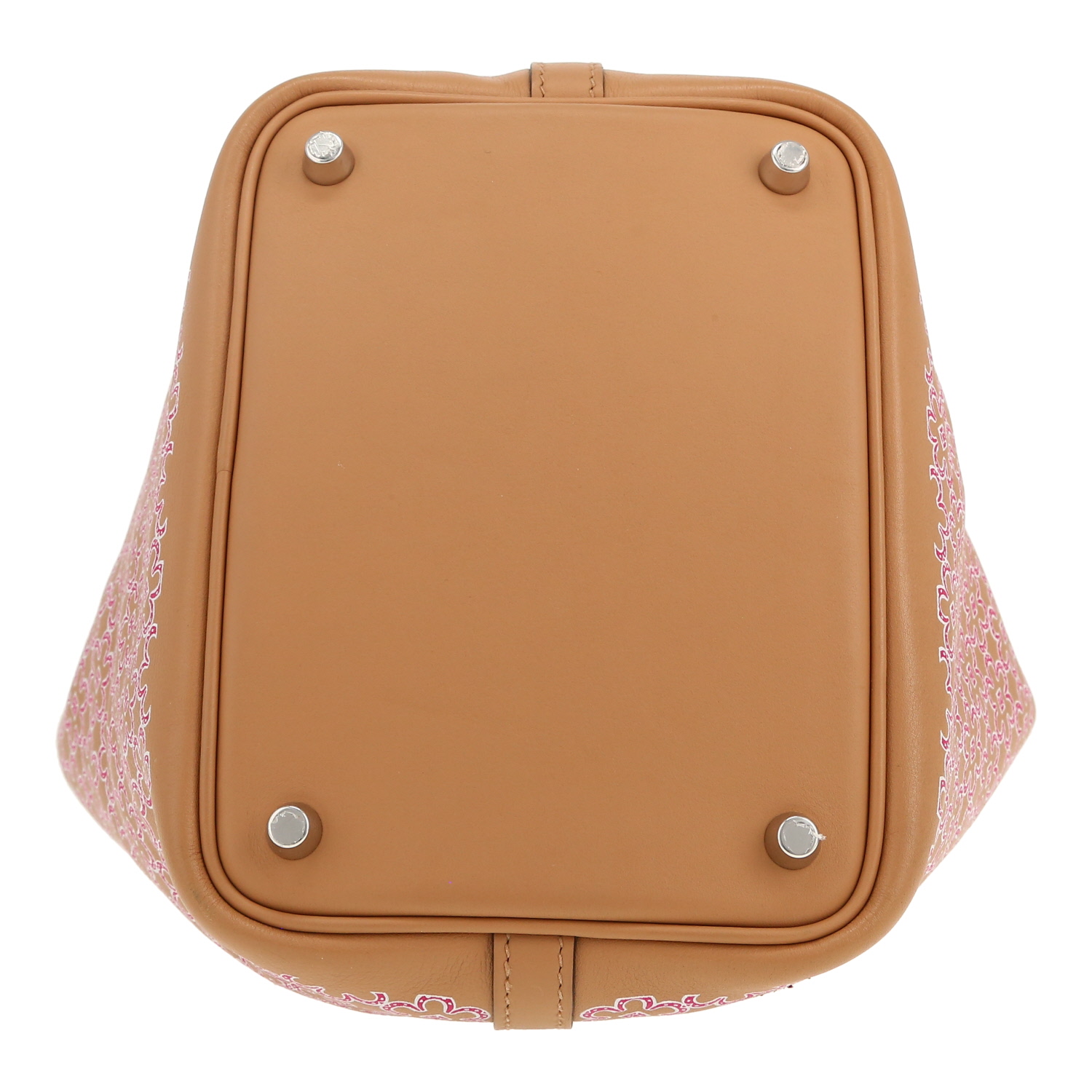 Hermès Lucky Daisy edition Picotin 18 cm handbag  in beige and pink Swift leather - Detail D1