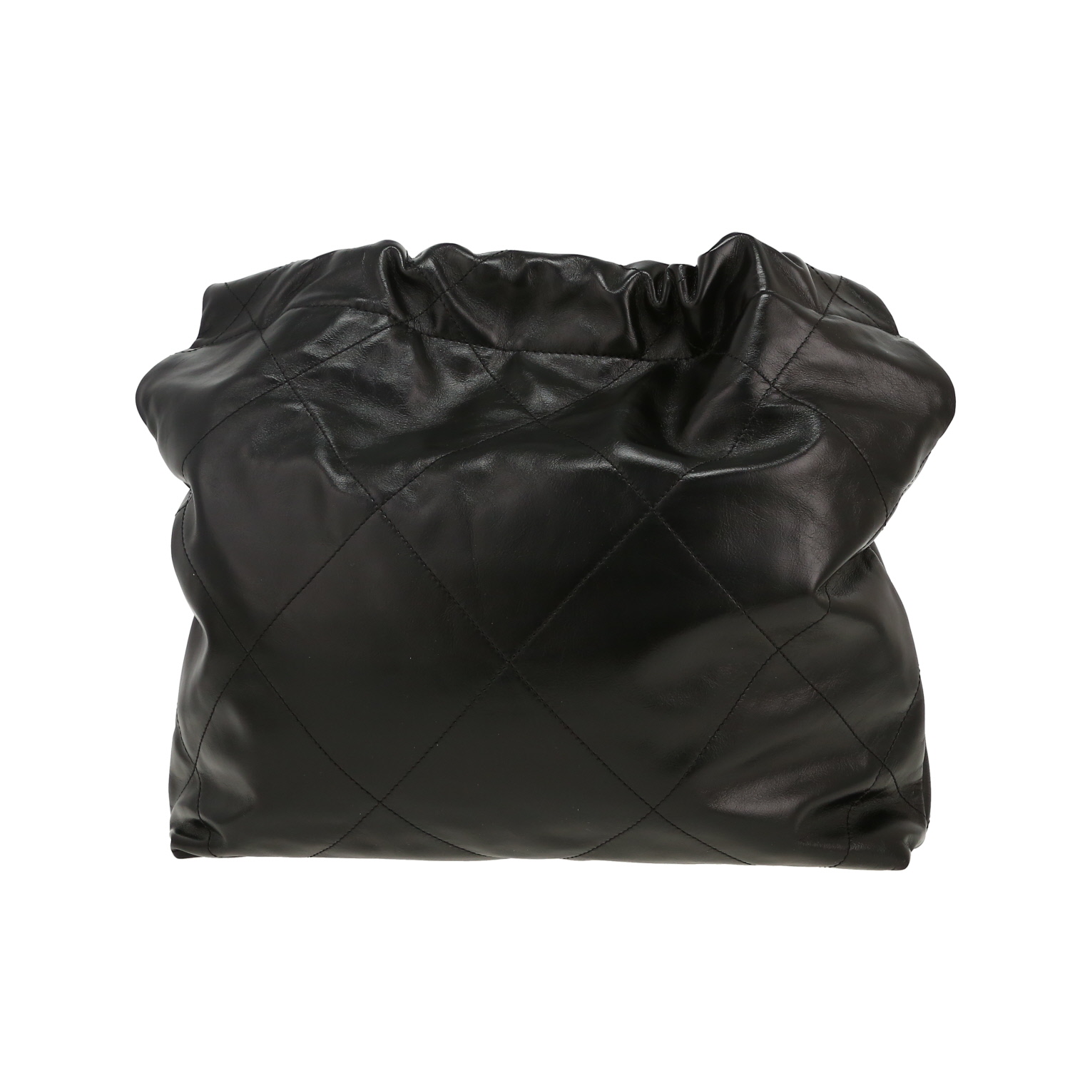Chanel 22 small model handbag in black leather - Detail D4