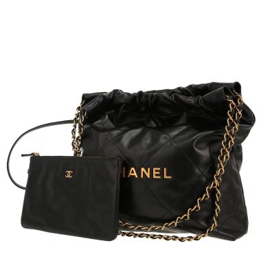 Chanel  22 small model  handbag  in black leather