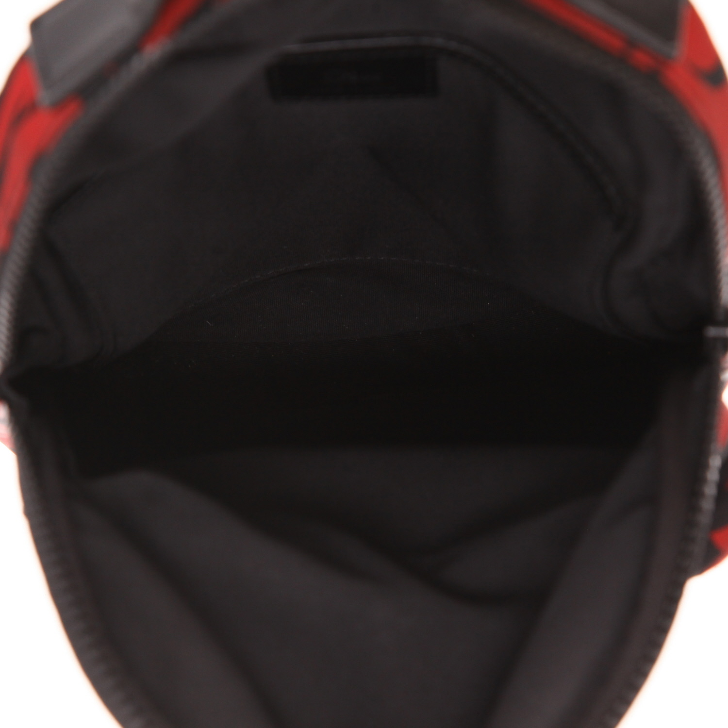 Dior shoulder bag in red and black canvas - Detail D3