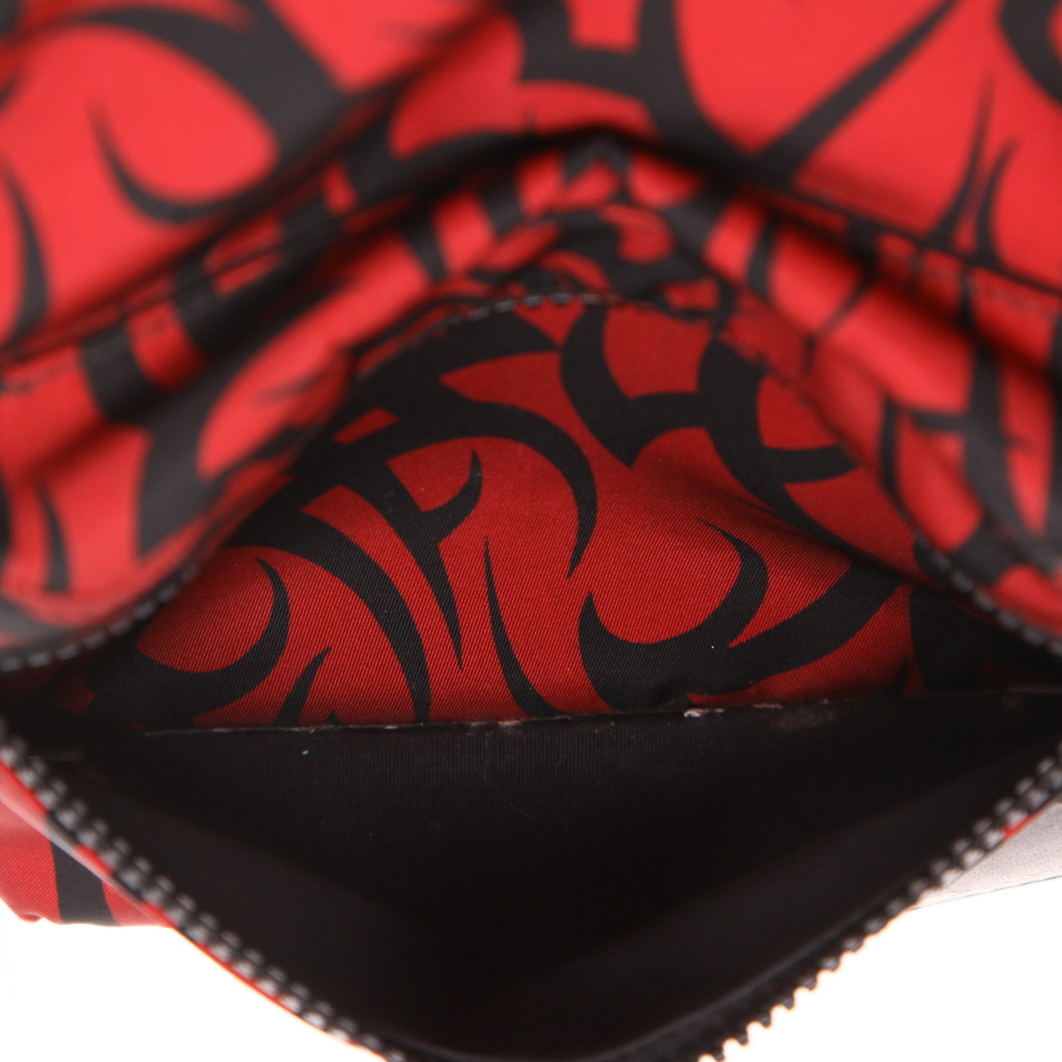 Dior shoulder bag in red and black canvas - Detail D4