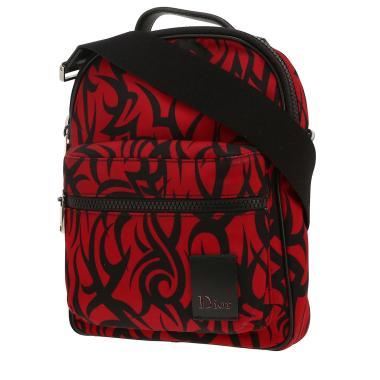 Bolso bandolera Dior   en lona roja y negra