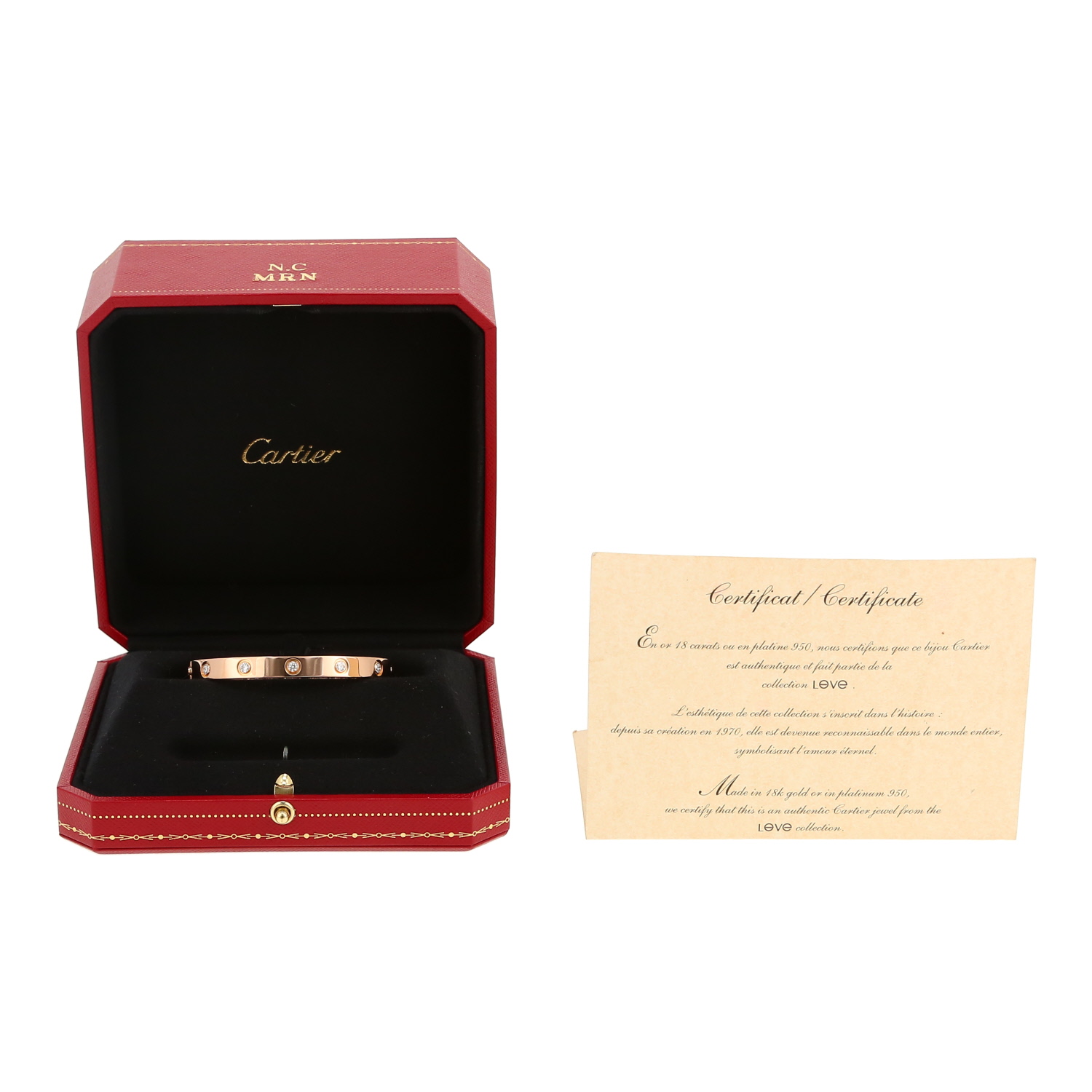 Cartier Love 10 diamants bracelet in pink gold and diamonds, size 16 - Detail D2