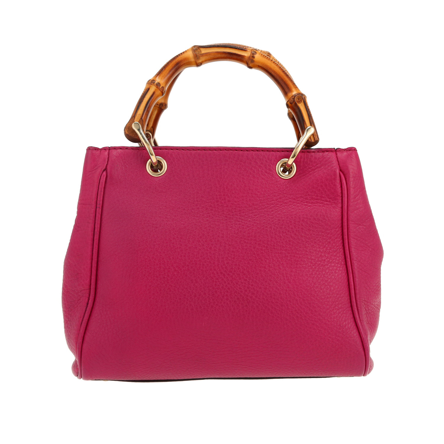 Gucci Bamboo handbag in pink leather and bamboo - Detail D4