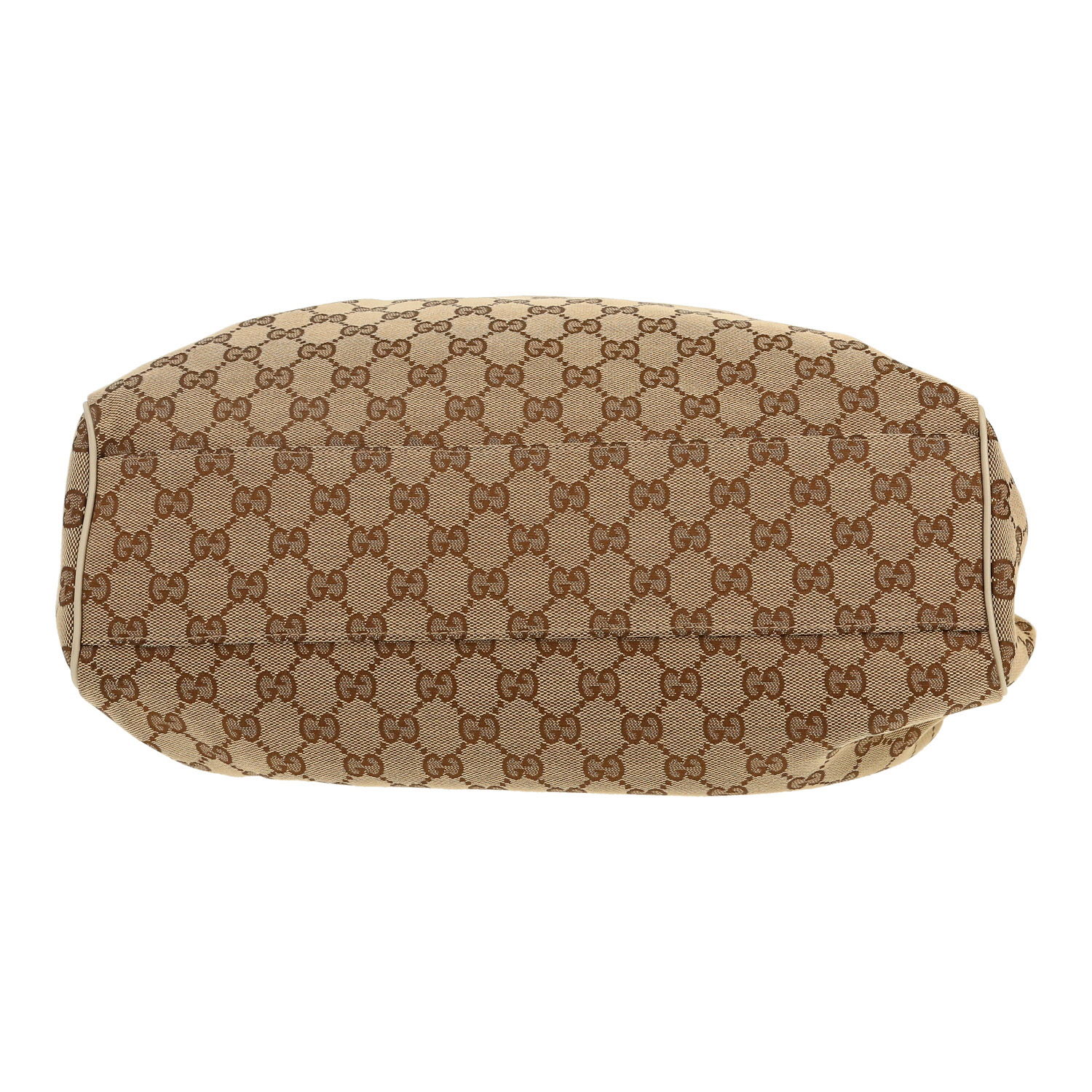 Sac à main Gucci   en toile sûpreme GG et cuir blanc - Detail D1