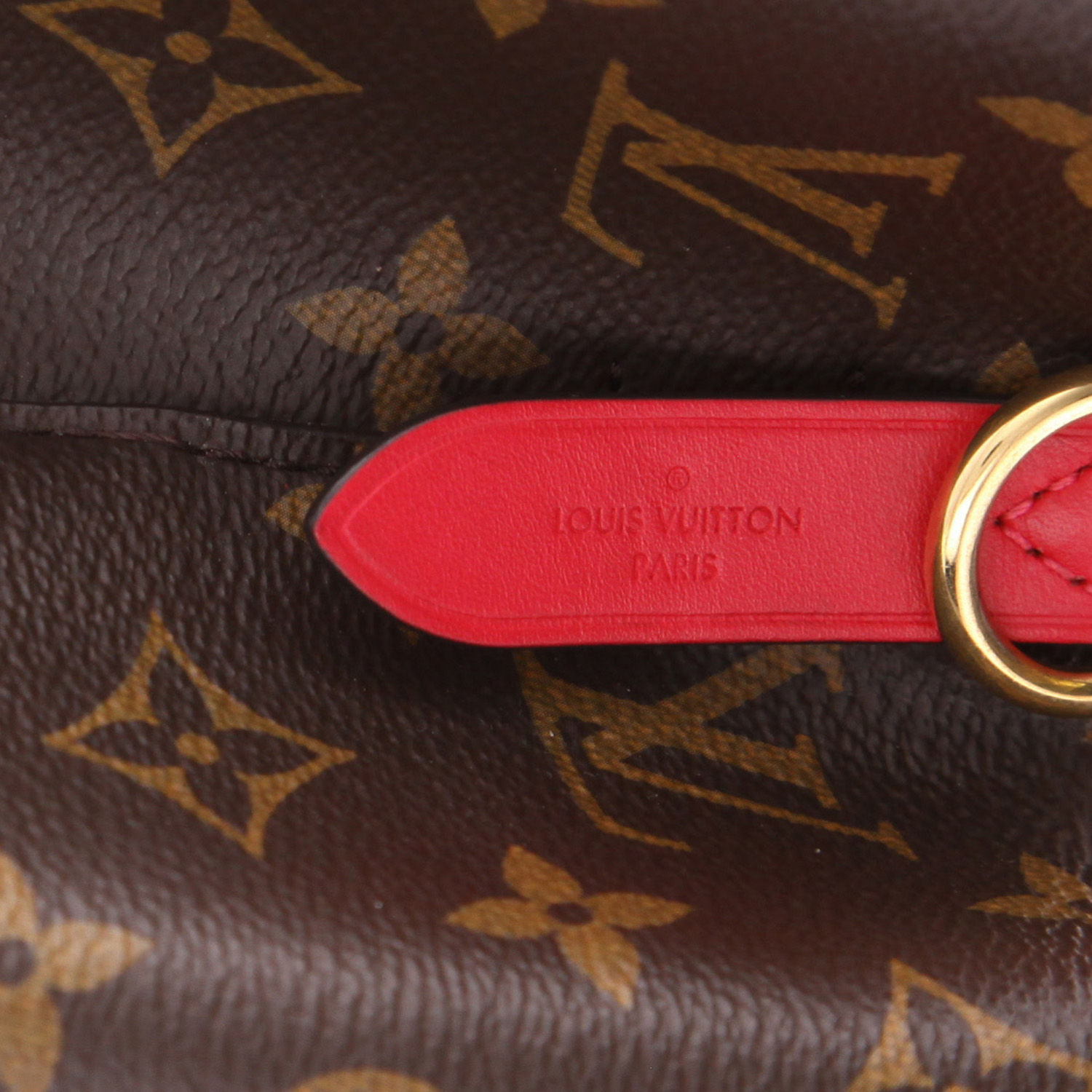 Borsa a tracolla Louis Vuitton  NéoNoé in tela monogram marrone e pelle rosa - Detail D2
