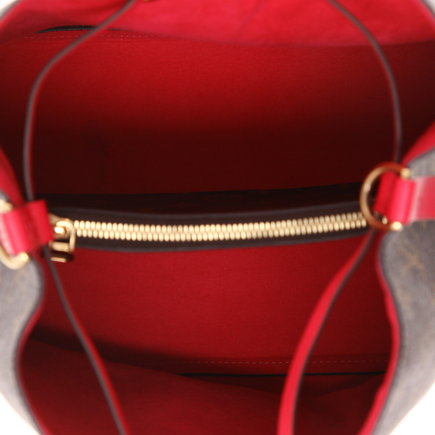 Louis Vuitton  NéoNoé shoulder bag  in brown monogram canvas  and pink leather - Detail D3