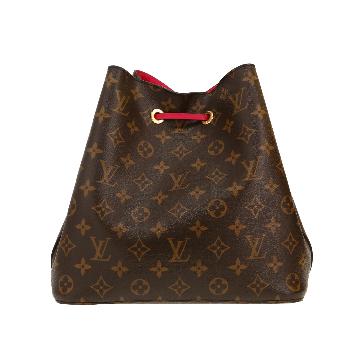 Borsa a tracolla Louis Vuitton  NéoNoé in tela monogram marrone e pelle rosa - Detail D4