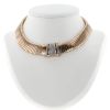 Collier années 1940's Vintage en or rose, platine, diamants et rubis synthétiques - 360 thumbnail