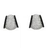 Paire de boucles d'oreilles Vintage  en or blanc, diamants et onyx - 360 thumbnail