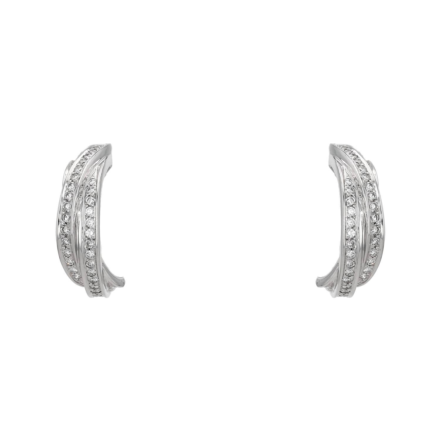Cartier Trinity hoop earrings in white gold and diamonds