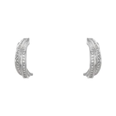 Par de criollas Cartier Trinity de oro blanco y diamantes