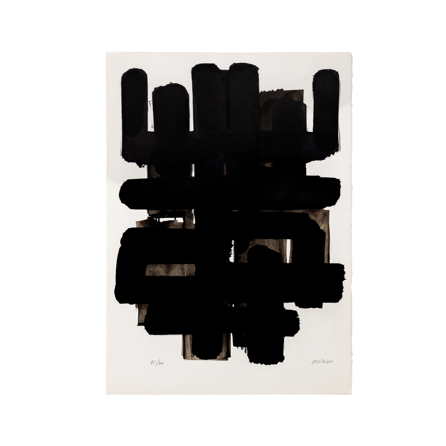 Pierre Soulages (1919-2022), Lithographie n°3 - 1957 - Detail D1