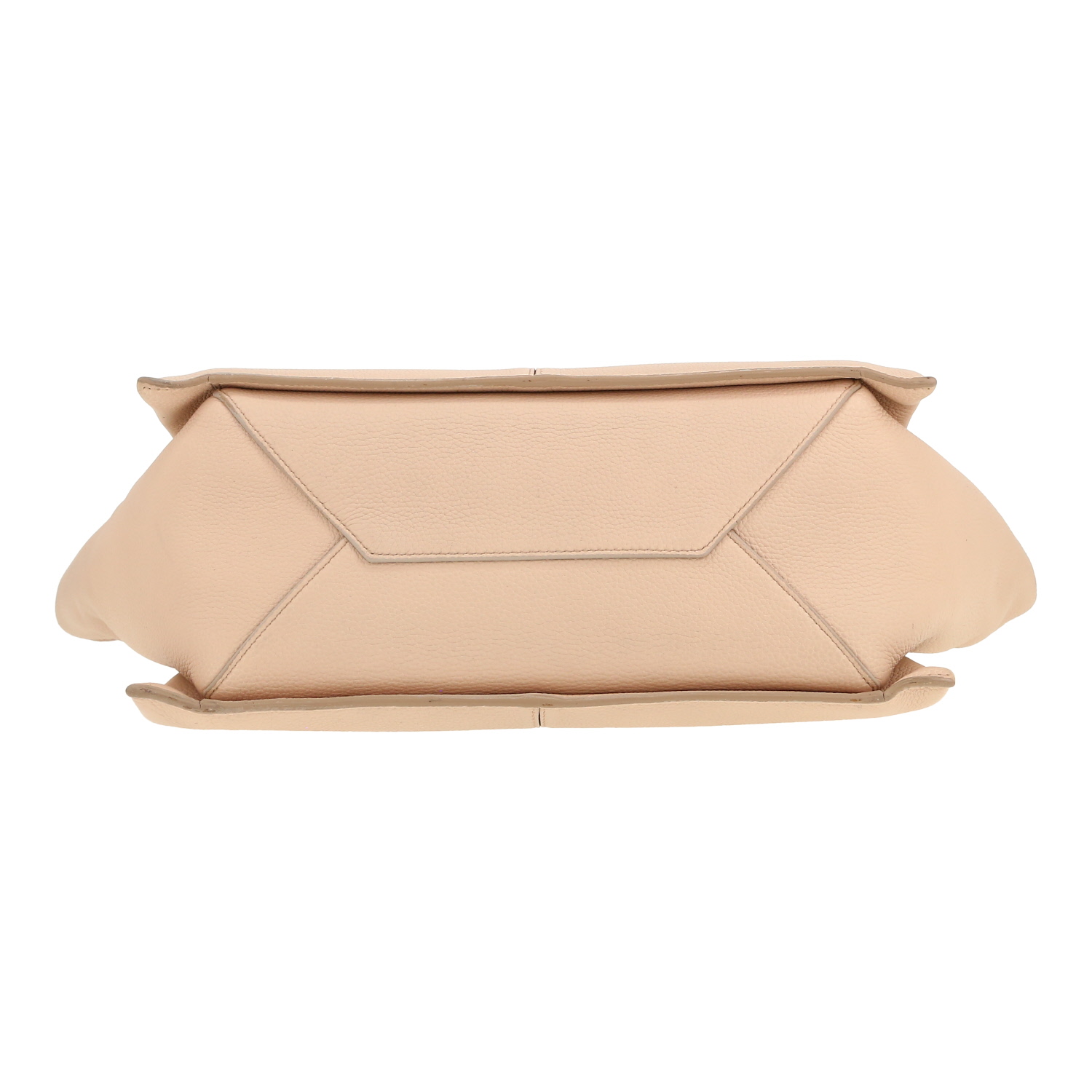 Sac à main Celine Tri-Fold en cuir grainé beige - Detail D1