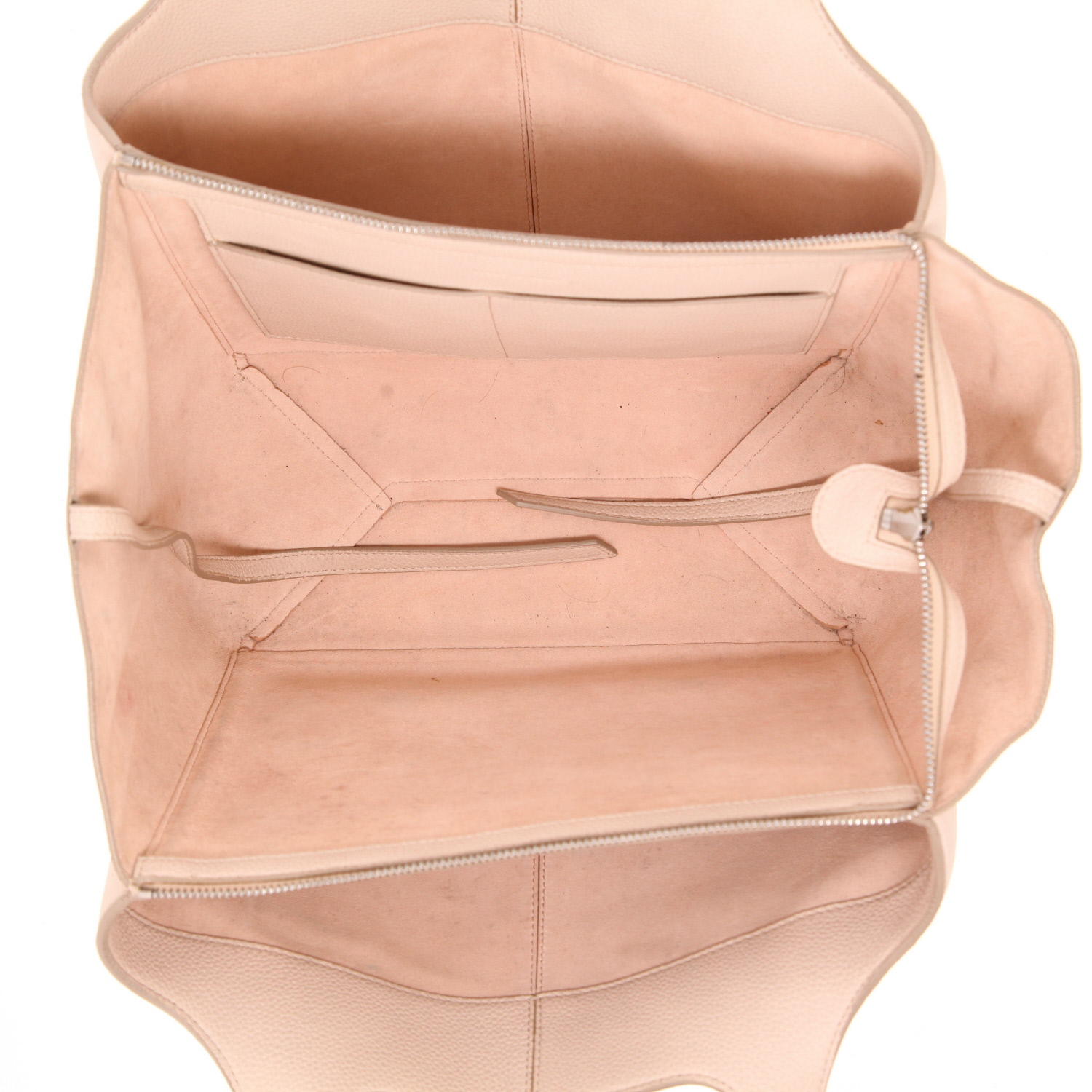 Sac à main Celine Tri-Fold en cuir grainé beige - Detail D3
