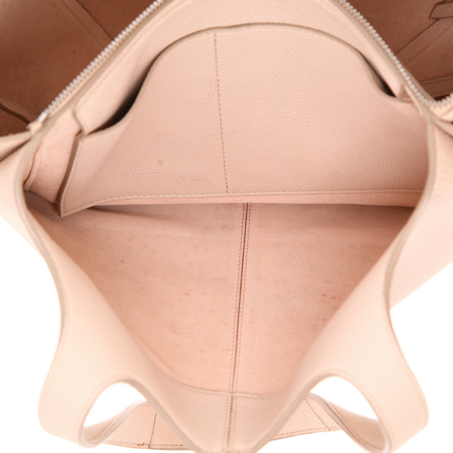 Sac à main Celine Tri-Fold en cuir grainé beige - Detail D4