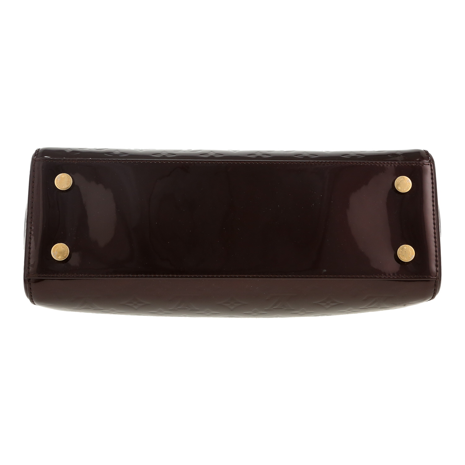 Louis Vuitton Brea handbag in plum patent leather and natural leather - Detail D1