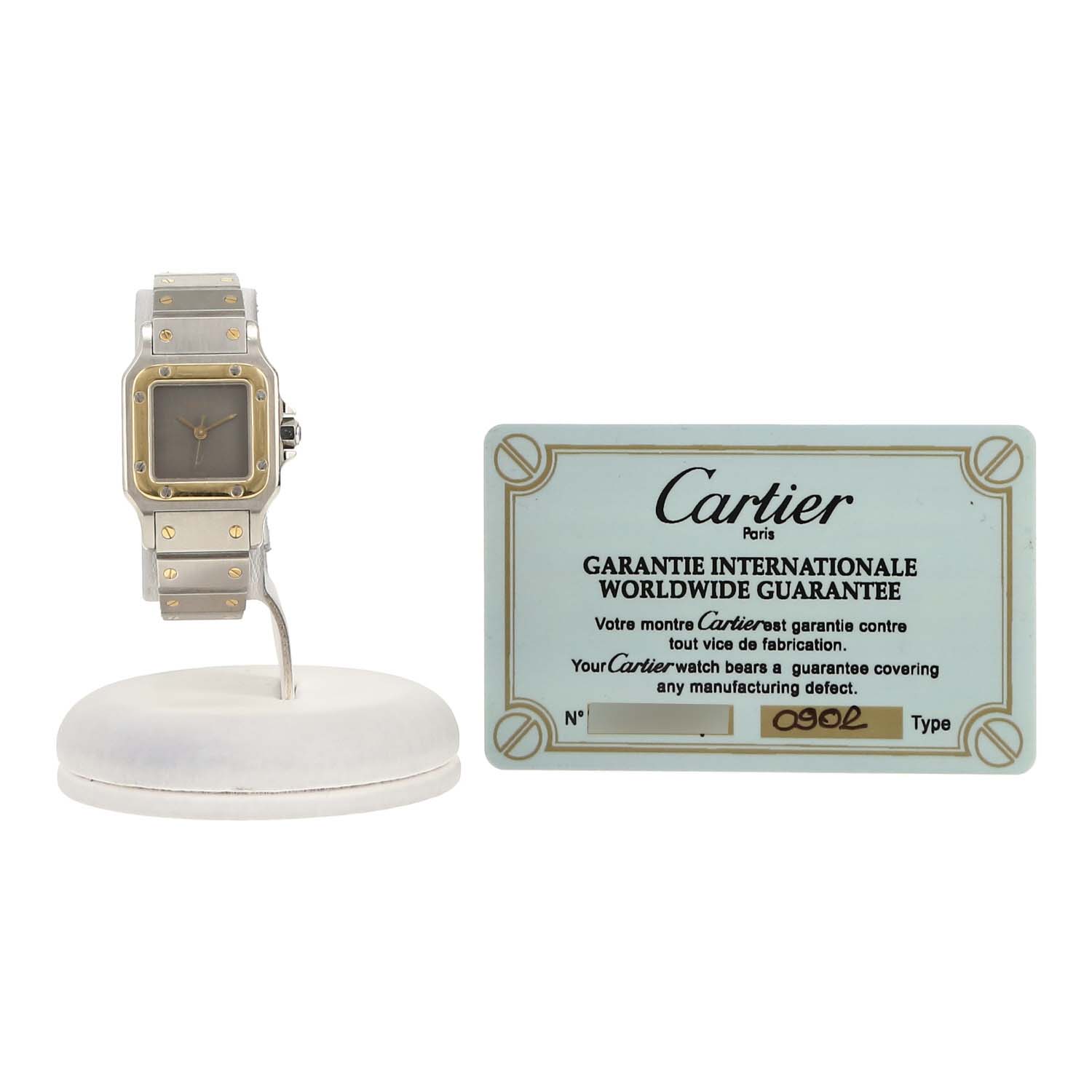 Reloj Cartier Santos modelo pequeño  de oro y acero Ref: Cartier - 0902  Circa 1988