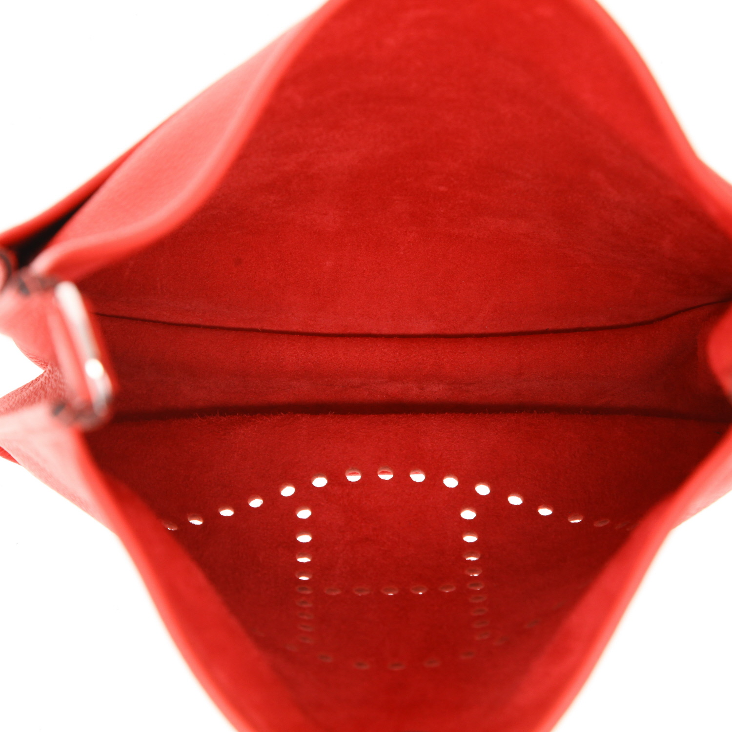 Hermès  Evelyne 29 cm shoulder bag  in red togo leather - Detail D3