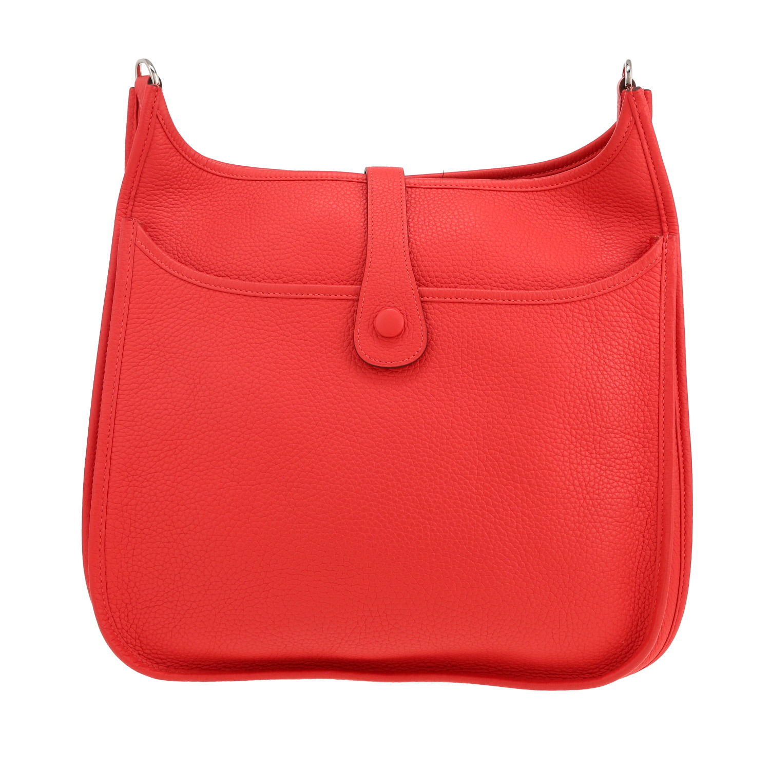 Hermès  Evelyne 29 cm shoulder bag  in red togo leather - Detail D4