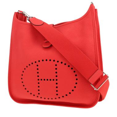 Sac bandoulière Hermès  Evelyne 29 cm en cuir togo rouge