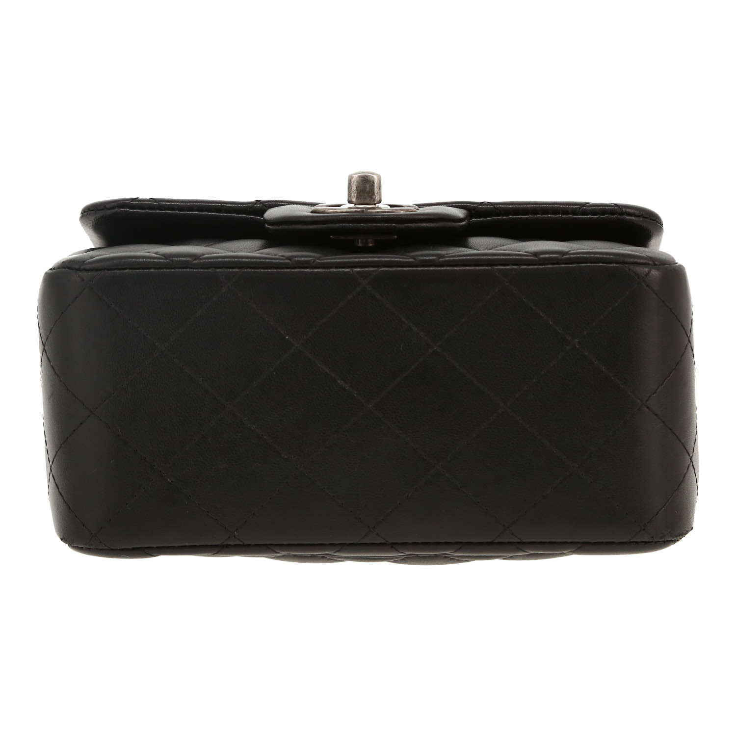 Borsa a tracolla Chanel  Mini Carré in pelle trapuntata nera - Detail D1