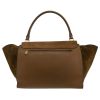 Sac à main Celine  Trapeze grand modèle  en cuir vert-kaki et daim vert-kaki - Detail D4 thumbnail