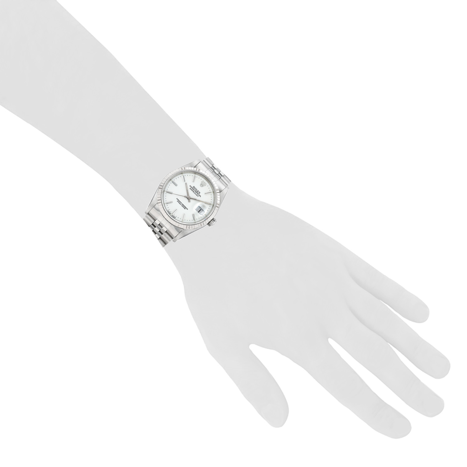 Rolex Datejust  in gold and stainless steel "Porcelain" Ref: Rolex - 16234  Circa 1997 - Detail D1