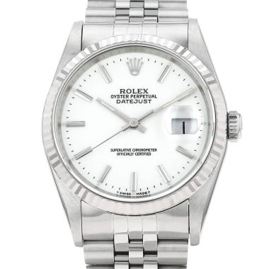 Montre Rolex Datejust en or et acier "Porcelaine" Ref: Rolex - 16234  Vers 1997